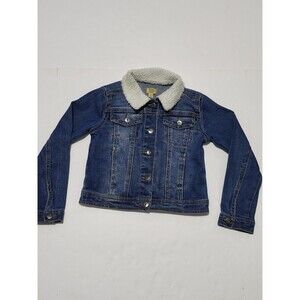 (#C) True Craft Blue Distressed Denim Jean Jacket Size Kid's 6 Long Sleeve